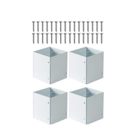 4 Pieces Adjustable Post Protector Rust Resistant Metal Post Sleeve for Gardens