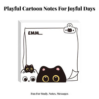 Ideal Gift Cartoon Sticky Note Pad Portable Self-Stick Note Pad Thick Paper for Students, Teenagers, Studying, Classroom, Journaling