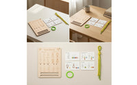 Knot Practice Board with Cords Wooden Knot Tying Practice Kit for Kids, Classroom, Travel