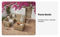 North USA-inspired rustic and design L-Shaped Sectional Sofa Set configurable configuration L-Shaped Sectional Couch weatherproof seat pads Outdoor Furniture Water Resistant for Families, Entertainers, Homeowners, Balcony, Garden, rearyard, waterfront