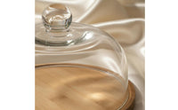 Rotating Cake Plate with Glass Dome Elegant Design Glass Dome Cake Stand Rotating Dessert Display Multipurpose Cloche Food Cover