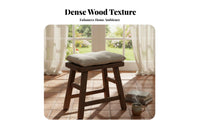Long-Lasting Chicken Feather Wood Stool Curved Seat Backless Wooden Stool Handmade Household Furniture Easy to Clean for Adults, Families, Homeowners, Living Room, Entryway, Bedroom, Breakfast Nook