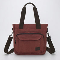 Travel Bag and Versatile Tote Bag for Daily Use, Vertical Square Work Bag with Secure Zipper, Canvas Crossbody Bag Women, Women's Handbag Pack 1