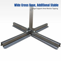 Heavy-Duty Folding Cross-Shaped Base Stable Support Cross Brace Holder Weight Bag Compatible Umbrella Stand Adjustable Pole Grip for Homeowners, Vendors, Business Owners, Backyard, Terrace, Outdoor Market, Poolside