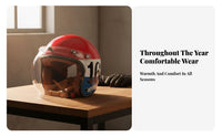Old-School Biker Helmet 3C Certified Retro Half Helmet Multi-Season Sheltering Headwear for Men, Women, Cruising Riding, Daily Commute
