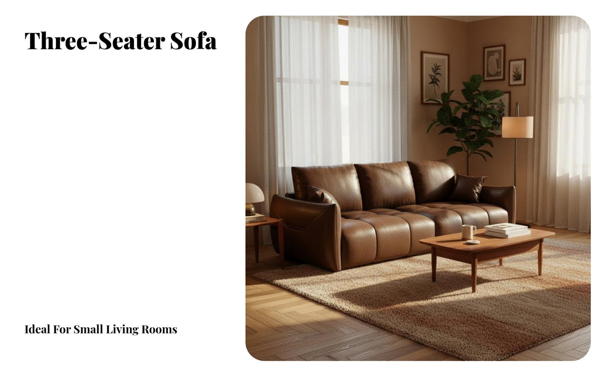 Retro Design Straightrear 3-Seater Sofa mid-centuryperiod Modern Living Room Furnishing Distressed Look Couch Minimalist visual & aesthetic for Apartment Dwellers, property owners, Lounge Area, Office, Bedroom, Entryway