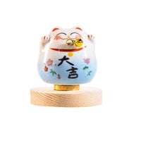 Excellent Gift Car Dashboard Ornament Symbol of Fortune Rotating Auspicious Cat Good Luck Charm for Office Workers, Living Room, Home