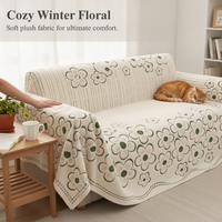 Cationic Flannel Sofa Cover Winter Warm Sofa Throw Blanket