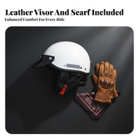 Japanese Design Bowl Helmet 3C Certified Retro Half Helmet Quick Release Buckle Guard Headwear for Cruiser Riders, Summer Riding, City Commuting