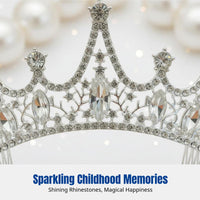 Princess Hair Comb for Girls, Crystal Headpiece, Kids Birthday Tiara, Elegant Crystal Hair Accessory