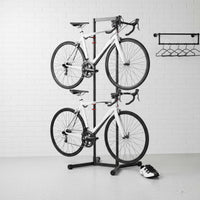 No Drilling Required Freestanding Bike Rack Indoor Outdoor Use Floor Cycle Holder Easy Assembly Freestanding Vertical Rack Scratch Protection for Families