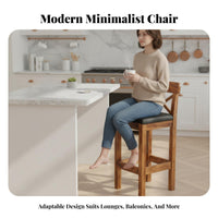 With Backrest Cross Back Bar Chair Stable Structure High Stool Integrated Footrest Seating Furniture Armless Design for Homeowners, Adults, Business Owners, Cafe, Reception Area, Restaurant, Eatery