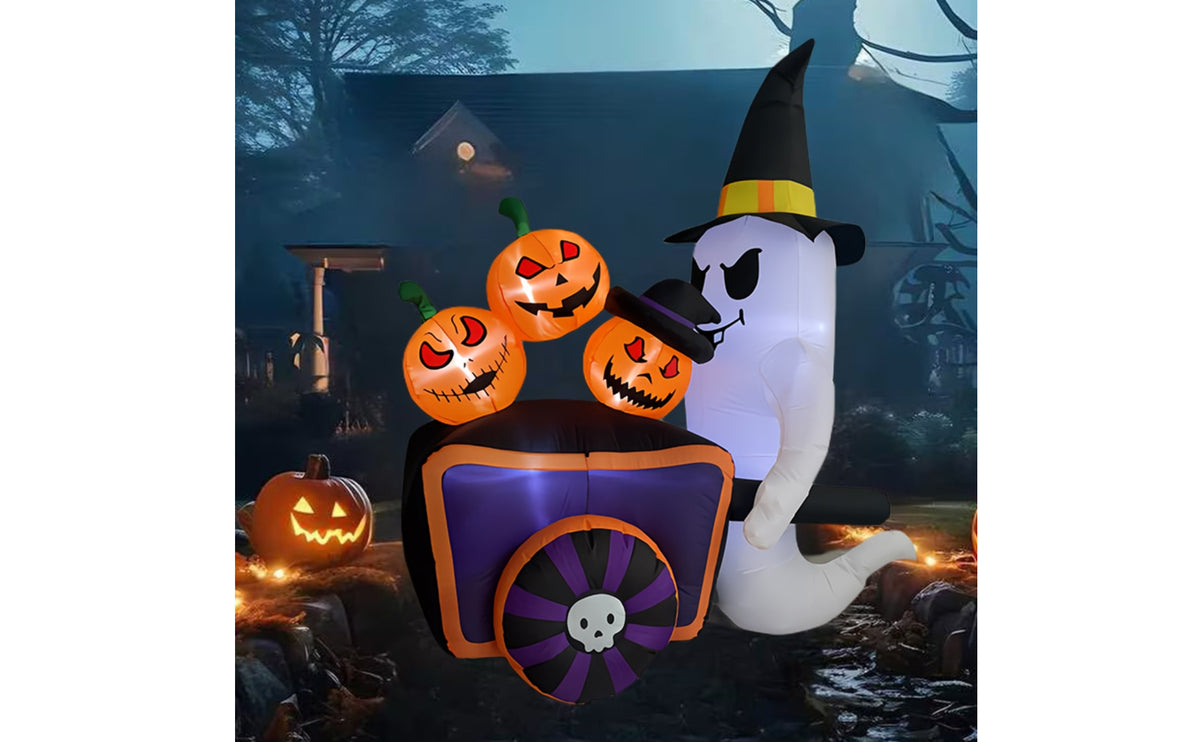 Inflatable Inflatable Witch Lighted Inflatable Ghost Outdoor Halloween Decoration Bright for Yard, Garden, Lawn
