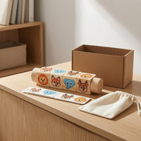 Cartoon Wooden Rotating Puzzle Toy Smooth Picture Card Matching Toy for Preschoolers, Children