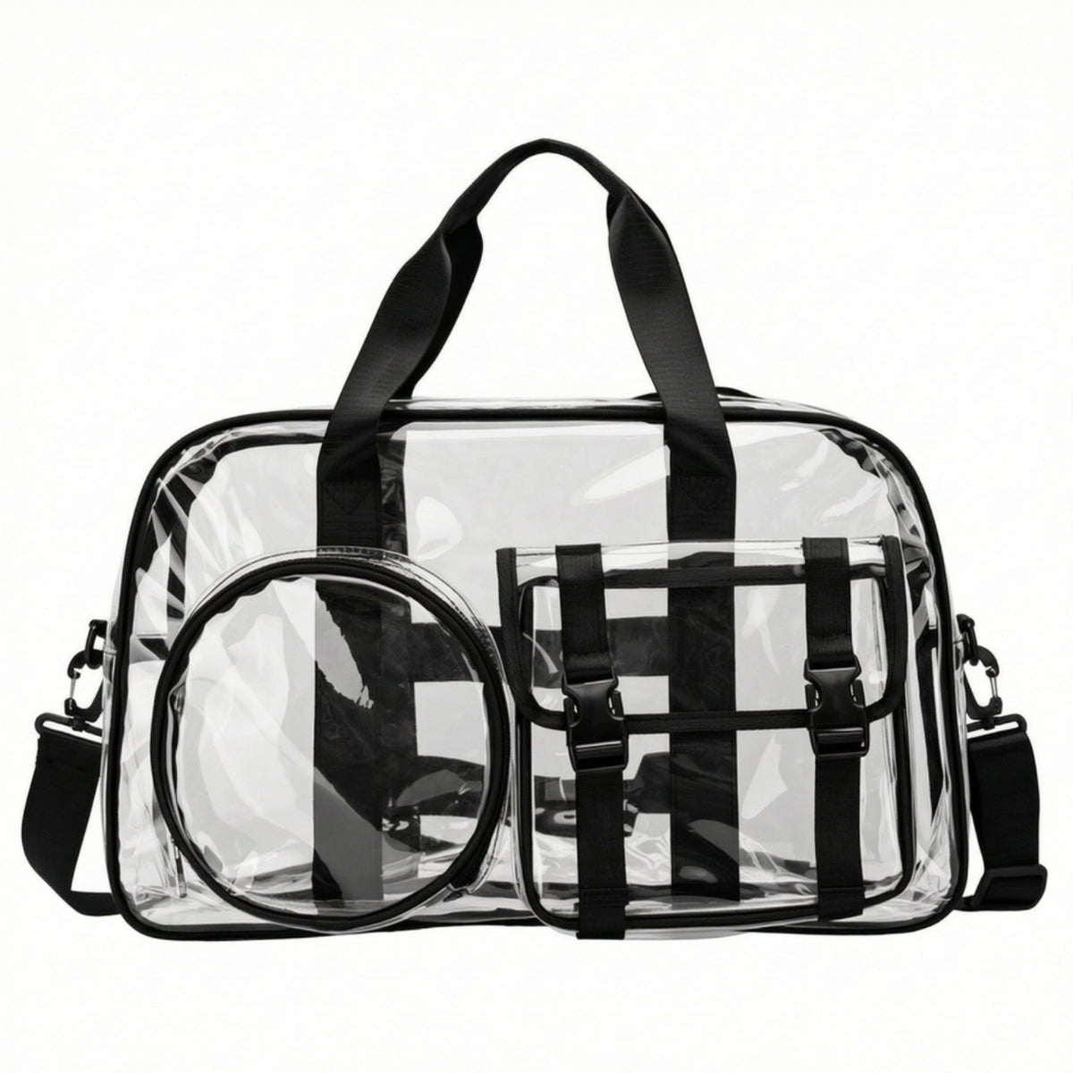 Clear Bag with Shoulder Strap Clear Tote Bag Wipe-Clean for Journeyers, Sports Athletes