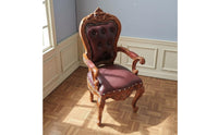 Zinc Alloy 1:12 Scale Chair Lightweight European Backrest Chair Realistic Details Dollhouse Armchair Wear Resistant