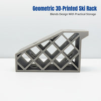 Wall-Mounted Ski Organizer, 3D Printed Polylactic Acid, Minimalist Design, Secure Storage for Skis & Poles
