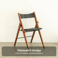 Nordic design Foldable Wooden Chair Space-Saving Design Upholstered Wooden Folding Chair Sturdy Frame Stackable Seat Easy to Clean for Apartment Dwellers, Event Organizers, Office Managers, Conference Room, Small Apartments, Kitchen, Parties