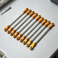 8 Pieces RC Linkage Set with Metal Ends Adjustable Tie Rod Kit Shiny Link Rod for Hobbyists