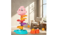 Ball Launcher Toy with Five Balls Multi-Level Ball Drop Structure with Launcher Spiral Track Structure Textured Easy to Grip