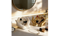 Multi-Functional Cupped Hands Jewelry Dish Luxury Design Resin Hand Jewelry Holder Elegant Decor Hand Shaped Key Tray Fine Craftsmanship for Women, Her, Dressing Table, Bedroom, Entryway, Bathroom Counter
