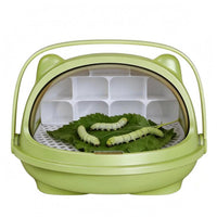 Perforated Silkworm Breeding Box Arched Handle Clear Silkworm Breeding Box Molded Compartments Pet Supplies Compact