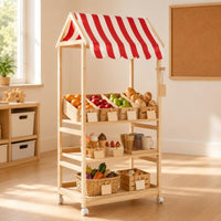 Children's Book and Toy Organizer Freestanding House-Style Shelf Accessible