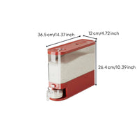 Moisture-Proof Push Button Rice Dispenser Airtight Seal Slim Rice Storage Bin Food Grade Material Sealed Grain Dispenser for Kitchen, Pantry