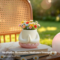 White and Pink Home Decor Desktop Pot Space-Saving Planter
