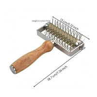Pizza Dough Perforator Roller Pointed Pins Pizza Dough Docker Kitchen Tool Stainless Steel Cooking Utensil Wooden Handle