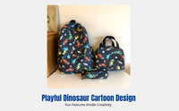 Cartoon Dinosaur Backpack Set, Graffiti Design, Breathable, Portable Pencil Case
