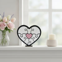 Personalized Gift Heart-Shaped Interlocking Sign Meaningful Keepsake Heart Interlocking Sign Easy to Display Engraved Name Plaque for Mothers, Grandmothers, Mother's Day, Thanksgiving