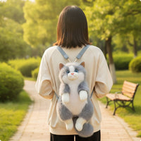 Cat Backpack Soft Stuffed Animal Backpack Adorable Feline Tote for Girls, Kids, Photo Shoots