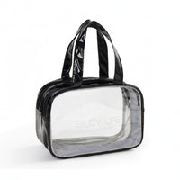 Clear Tote Bag with Side Mesh Pockets Transparent Clear Utility Tote Sturdy Heavy Duty for Swimmers, Beach, Pool