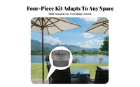 4 Pieces Ribbed Umbrella Adapter Sleeve Threaded Deck Umbrella Sleeve