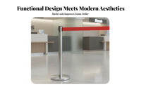Anti-Slip Base Retractable Belt Stanchion Heavy-Duty Stainless Steel Queue Post Long-Lasting Queue Line Pole Flexible Configuration for Security Personnel, Venue Managers, Business Owners, Airports, Hotels, Exhibition Halls, Retail Shop S