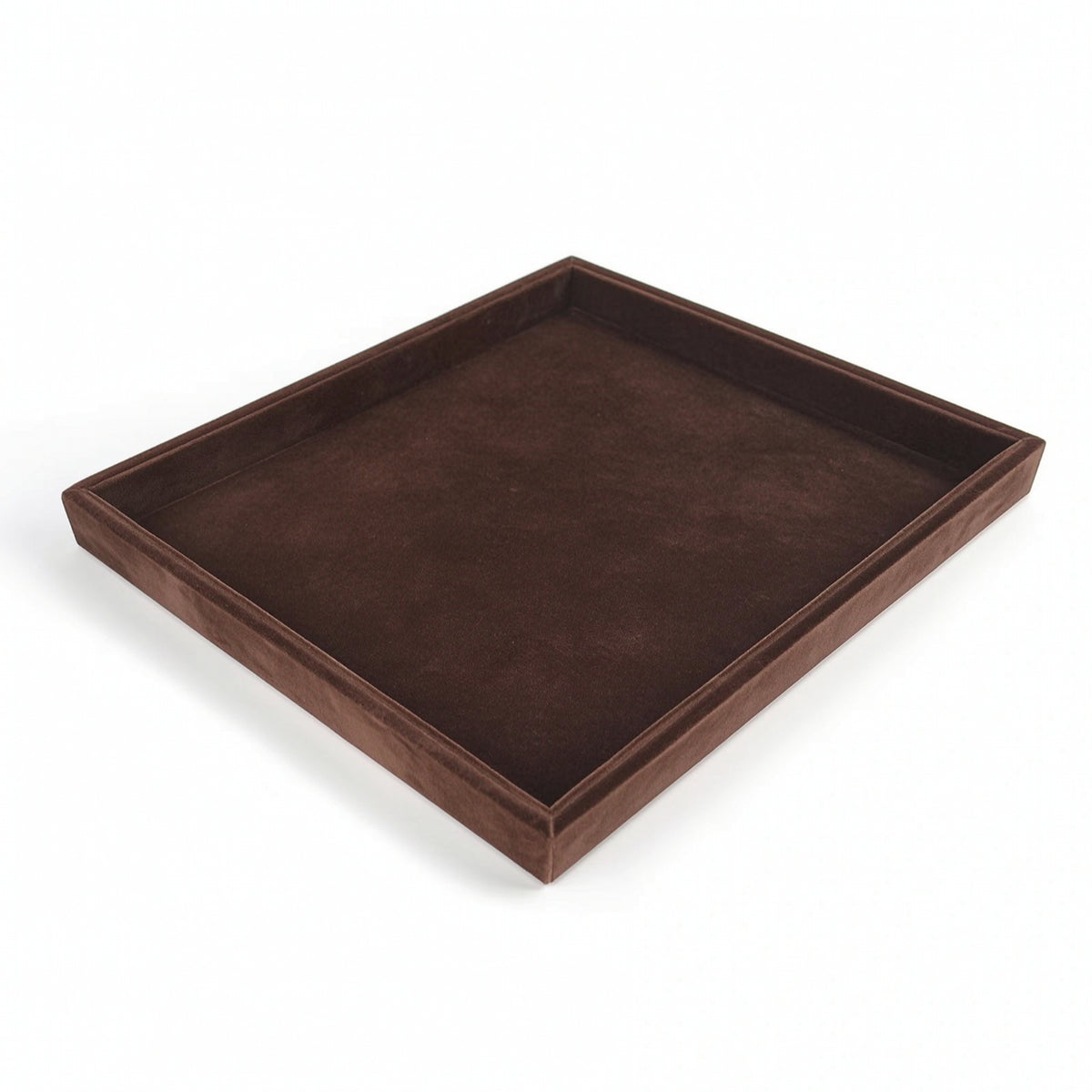 Countertop Jewelry Tray with Raised Sides Shallow Fabric Display Tray Soft Organizer Velvet for Retail Counter, Home Organization