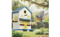 Birdhouse Feeder with Bowls Decorative Hanging Birdhouse Outdoor Hanging Bird Feeder for Gardeners, Backyard, Patio