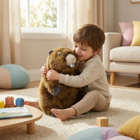 Sitting Groundhog Stuffed Animal Huggable Toy Adorable for Bedside Decor