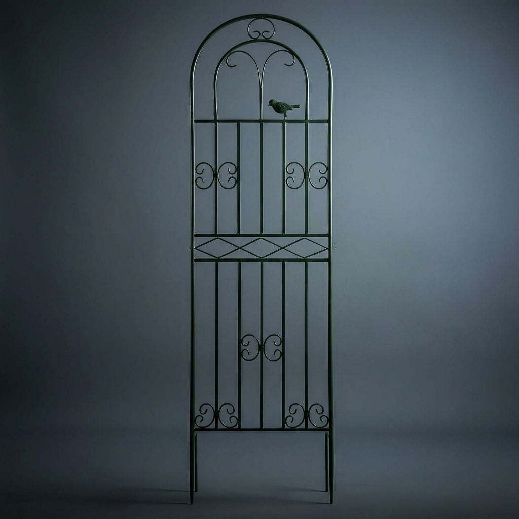 Garden Decor Metal Garden Trellis for Outdoor Plants, Arched Scrollwork Plant Support and Garden Obelisk, Iron Material for Potted Plants, 1 Pack