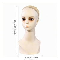 Mannequin Head with Shoulders PVC Jewelry Display Bust Light-Colored