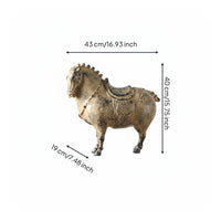 Vintage Horse Sculpture Textured Finish Resin Horse Figurine Home Decor for Study