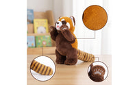 Lesser Panda Stuffed Toy Soft Lesser Panda Stuffed Animal Toy Plushie with Striped Tail Fuzzy Cuddly for Children, Birthday Gift