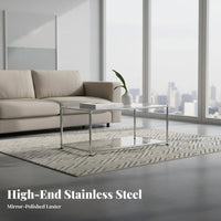 Bauhaus Inspired 2-Tier Coffee Table Minimalist Design 2-Tier Modular Table With Storage Shelf Living Room Furniture Easy to Clean for Interior Designers, Design Enthusiasts, Homeowners, Lounge, Studio Apartment, Reception Area, Bedroom