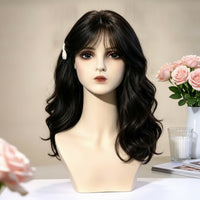 Mannequin Head Bust Realistic Mannequin Head with Shoulders Authentic Hairpiece Stand for Cosplayers, Hairstylists, Photography Studios