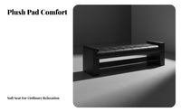 Light Luxury Padded Rectangular Bench Modern Design Ribbed Boucle Bench Upholstered Long Stool Multi-Functional for homeowners, Interior Designers, Adults, Bedroom, Living Room, Entryway, Hallway