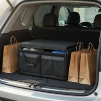 Car Trunk Organizer with Lid Rigid Car Trunk Organizer Foldable Storage Box Compact Collapsible Cargo Bin Non-Slip for Travelers