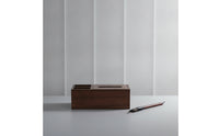 Walnut Tissue Box with Storage Compartment Stylish Tissue Box Cover Organizer Space-Saving for Office, Reception Desk