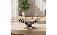 Metal Decorative Tray Minimalist Sculptural Fruit Bowl Black Wire Fruit Basket for Decorators, Kitchen Counter