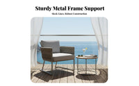 4 Pieces Handwoven Design 4-Piece Woven Sofa Set weatherproof outsidedoor Furniture sunlight-resistant-Resistant Garden Seating Group Low Maintenance for Hotel Managers, entertainment hosts, Balcony, Patio, rearyard, Terrace